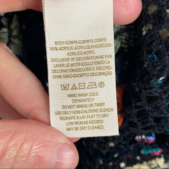 Free People New Romantics Chenille Crochet Knit Top Size XS Floral Knit Bohemian - Picture 7 of 8